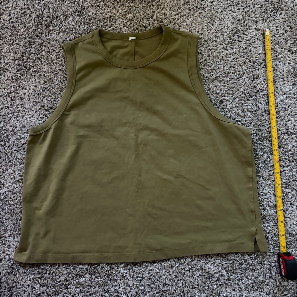 lululemon athletica Olive Green Sleeveless Crop Tank